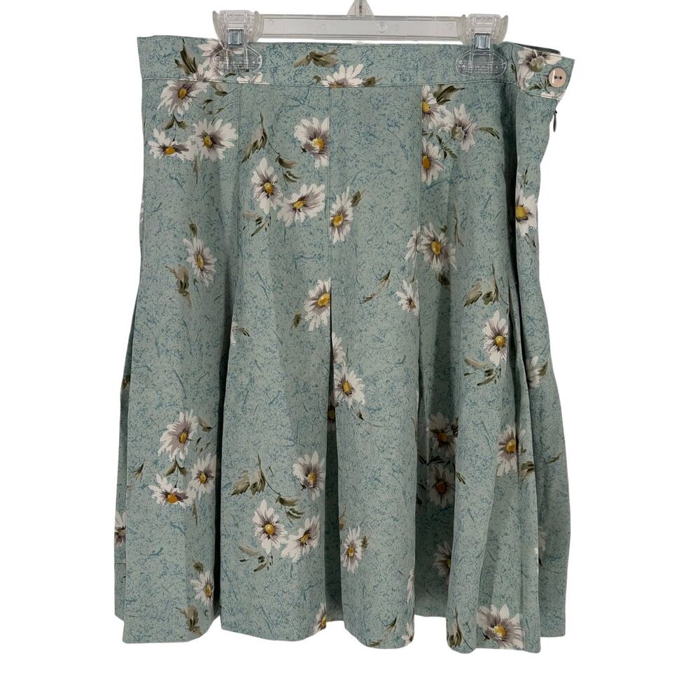 Vintage 90s Paul Harris Design Daisy Skirt Size 12 Pleated Flowy, Made in USA